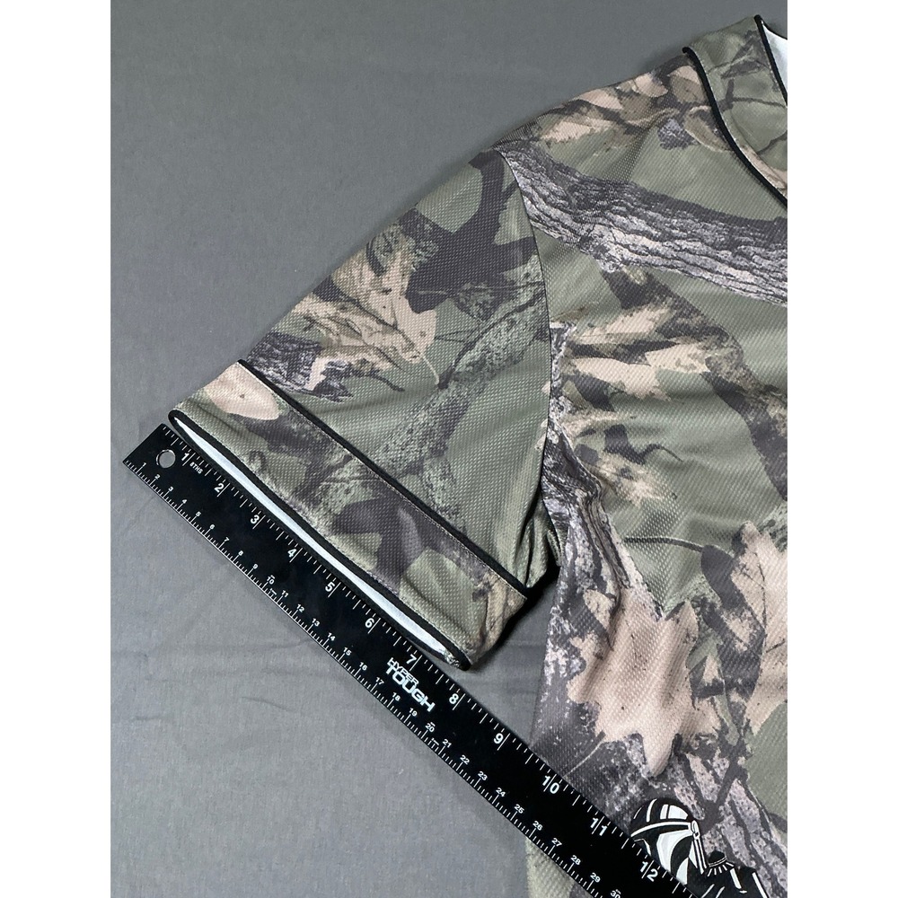 Star Wars The Mandalorian Camo Baseball Jersey Mens XLarge Mando Mythosaur Skull - Picture 5 of 10